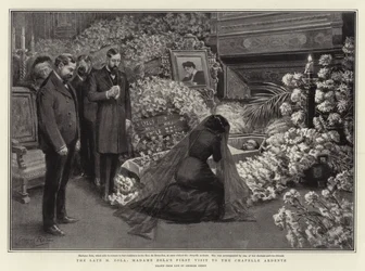 Późny M Zola, pierwsza wizyta Madame Zoli w Chapelle Ardente